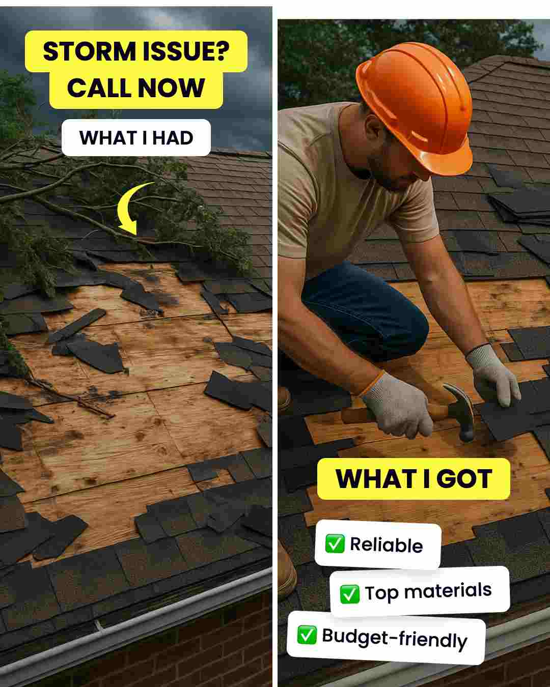 Storm Response Roofing Ad Example