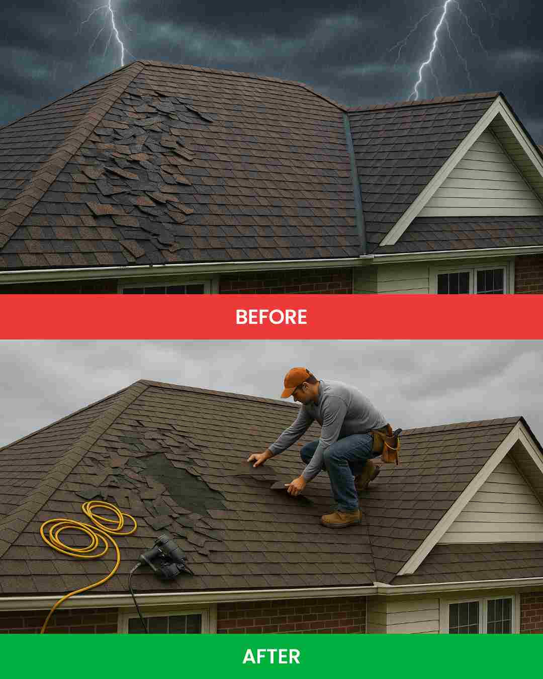 Before After Roofing Ad